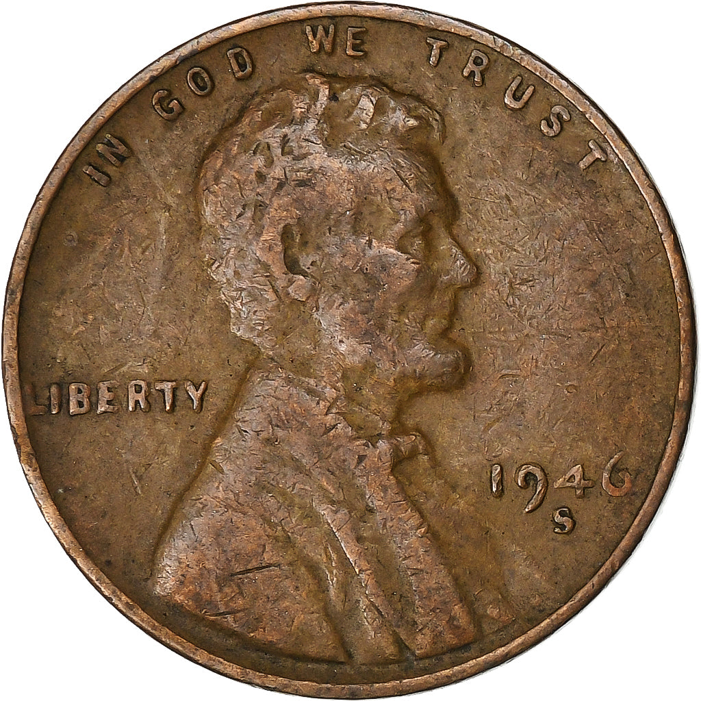 Estados Unidos da América, Cent, Lincoln, 1946, San Francisco, Cobre, VF(20-25)