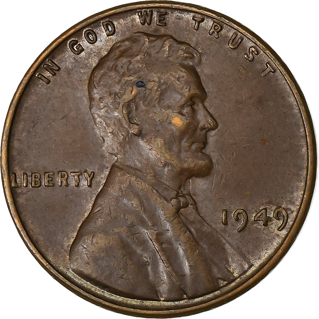 Estados Unidos da América, Cent, Lincoln, 1949, Philadelphia, Cobre, EF(40-45)