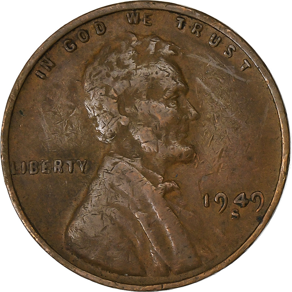 United States, Cent, Lincoln, 1949, San Francisco, Copper, VF(20-25)