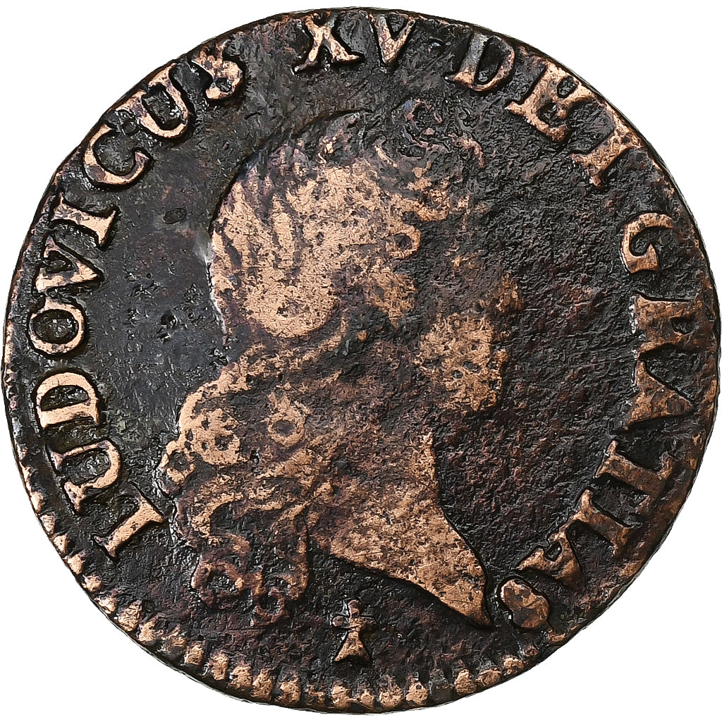 Frankrijk, Louis XV, Liard au buste enfantin, 1721, Reims, Koper, FR