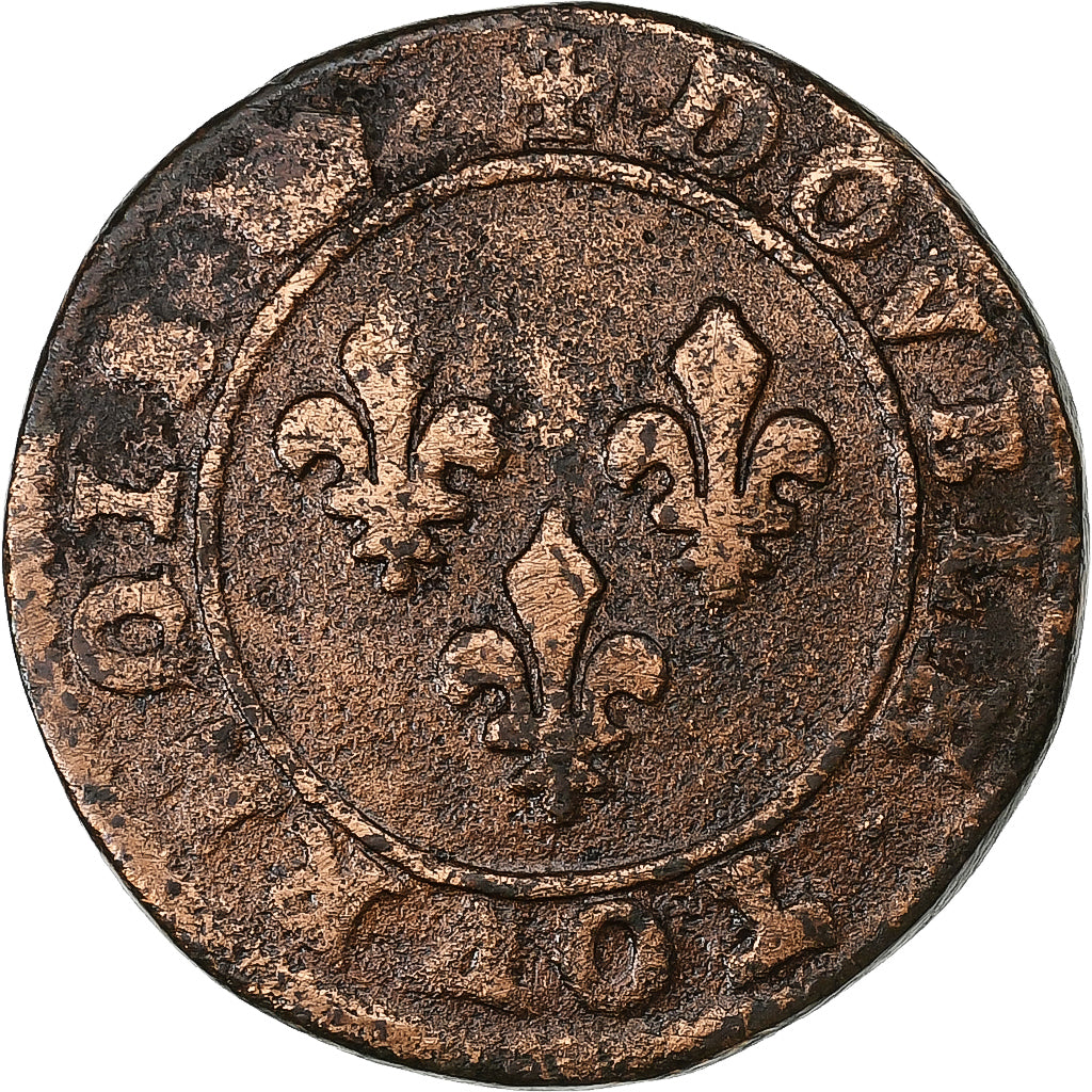 Francia, Henri III, Double Tournois, Paris, Cobre, BC+