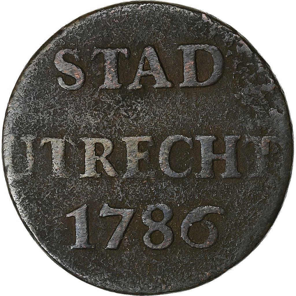 Dutch Republic, Duit, 1786, Utrecht, Miedź, VF(20-25)