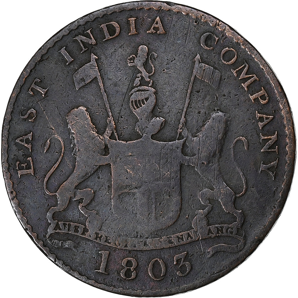 Brits India, 5 Cash, 1803, Soho Mint, Koper, FR+