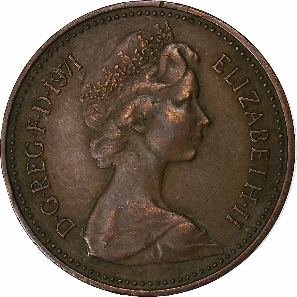 Great Britain, Elizabeth II, New Penny, 1971, Llantrisant, Bronze, AU(50-53)