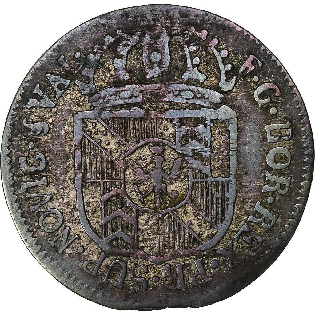 Principality of Neuchâtel, Frédéric-Guillaume II, 1/2 Batzen, 1793, Vellón