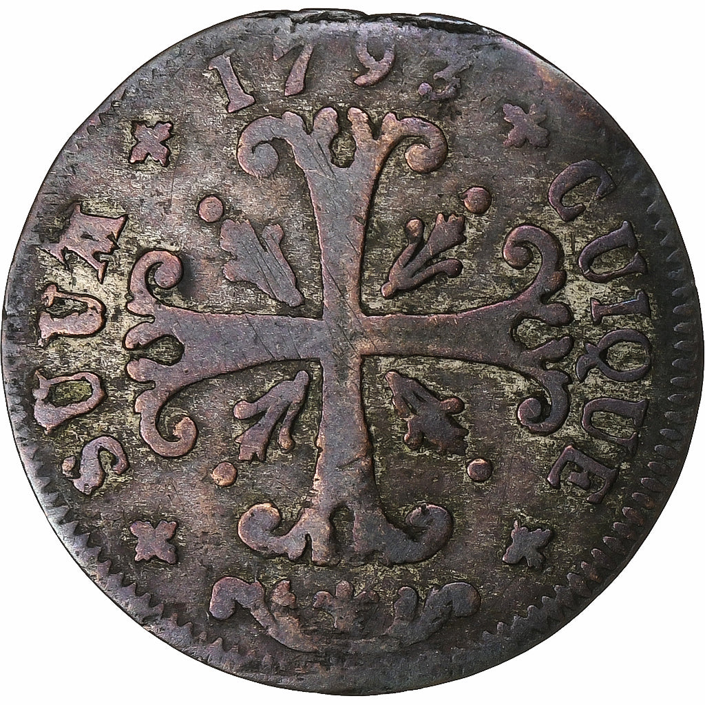 Principality of Neuchâtel, Frédéric-Guillaume II, 1/2 Batzen, 1793, Vellón