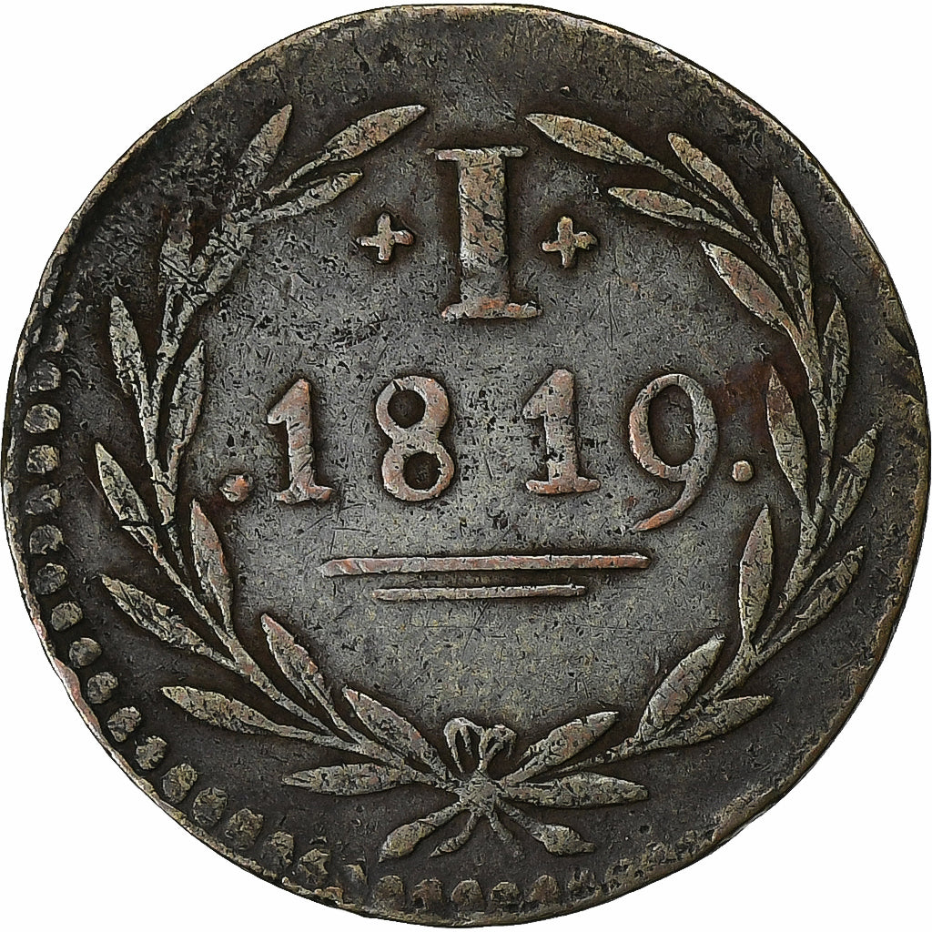 Ville libre impériale de Francfort, 1 Pfennig, 1819, Cuivre, TTB