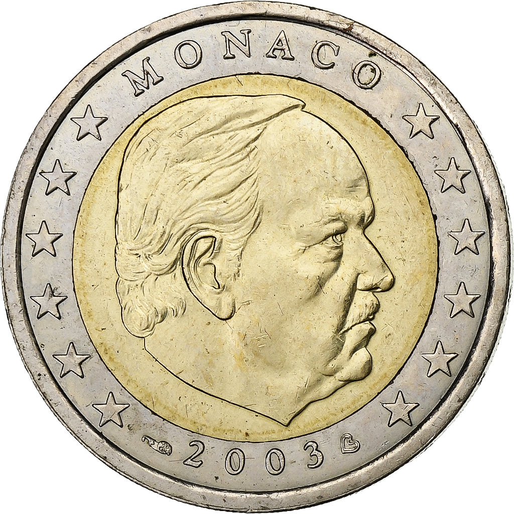 Monaco, Rainier III, 2 Euro, 2003, MDP, Bi-Metallic, AU(55-58)