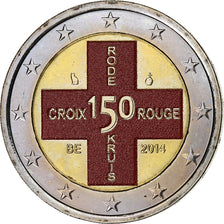 Belgium, 2 Euro, Belgian Red Cross, Colourized, 2014, Brussels, Bi-Metallic