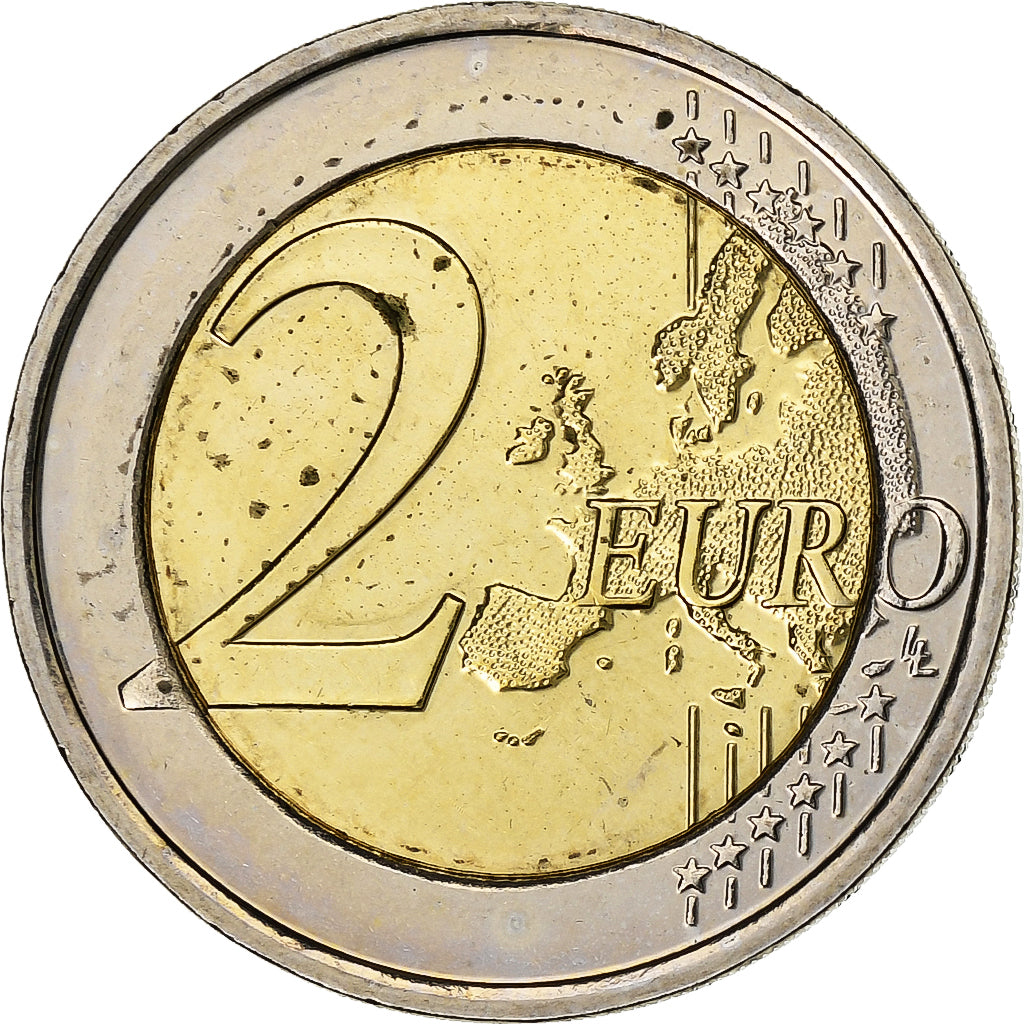 Belgium, 2 Euro, Belgian Red Cross, Colourized, 2014, Brussels, Bi-Metallic