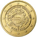 Germany, 2 Euro, 10 Years of Euros Cash, golden, 2012, Munich, Bi-Metallic