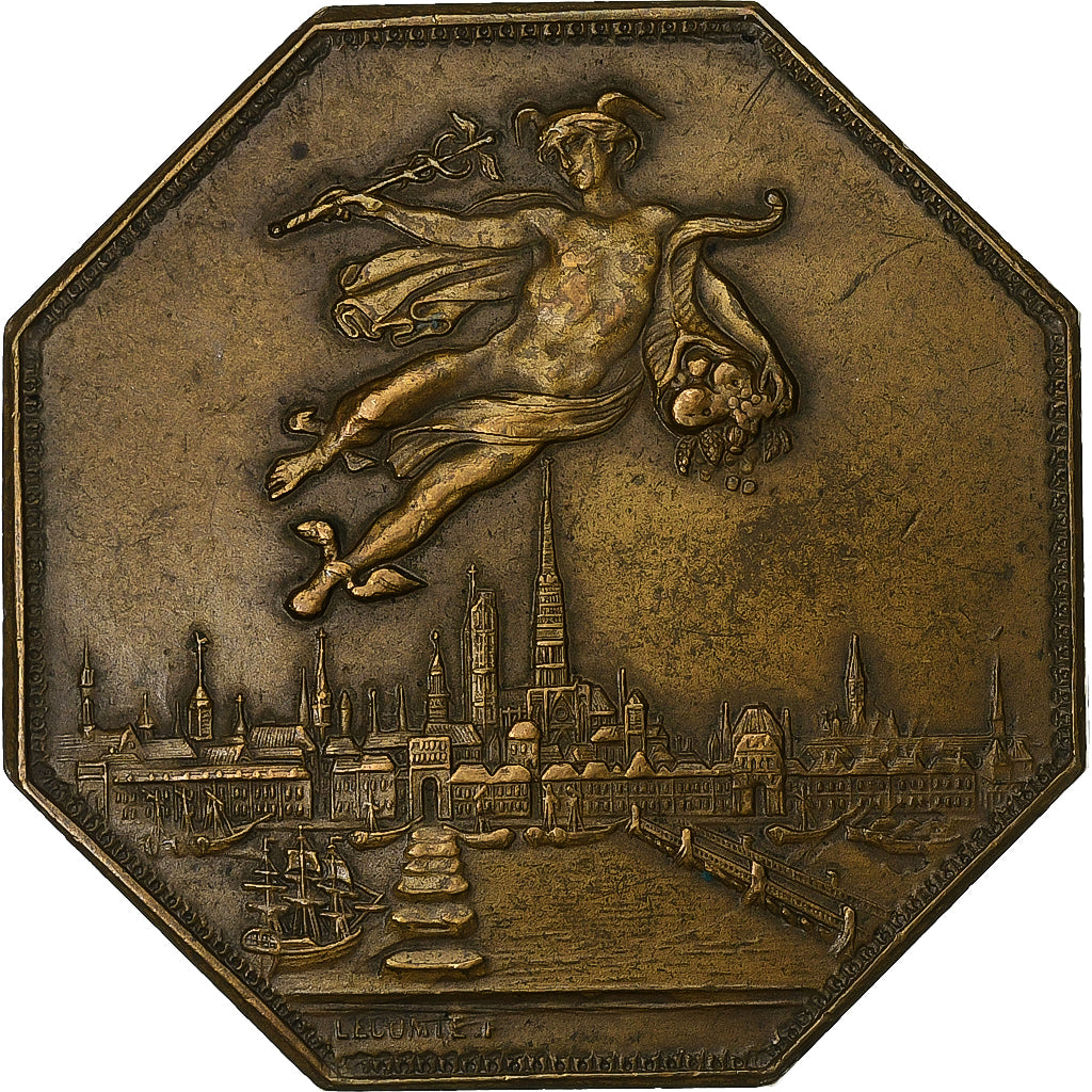 Frankrijk, Medaille, Chambre de Commerce de Rouen, 1802, MDP, Bronzen, Lecomte