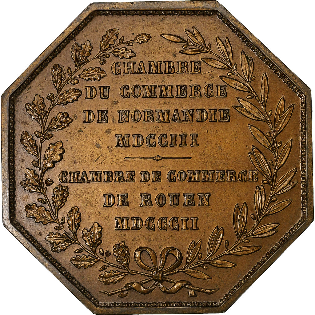 Francia, medaglia, Chambre de Commerce de Rouen, 1802, MDP, Bronzo, Lecomte