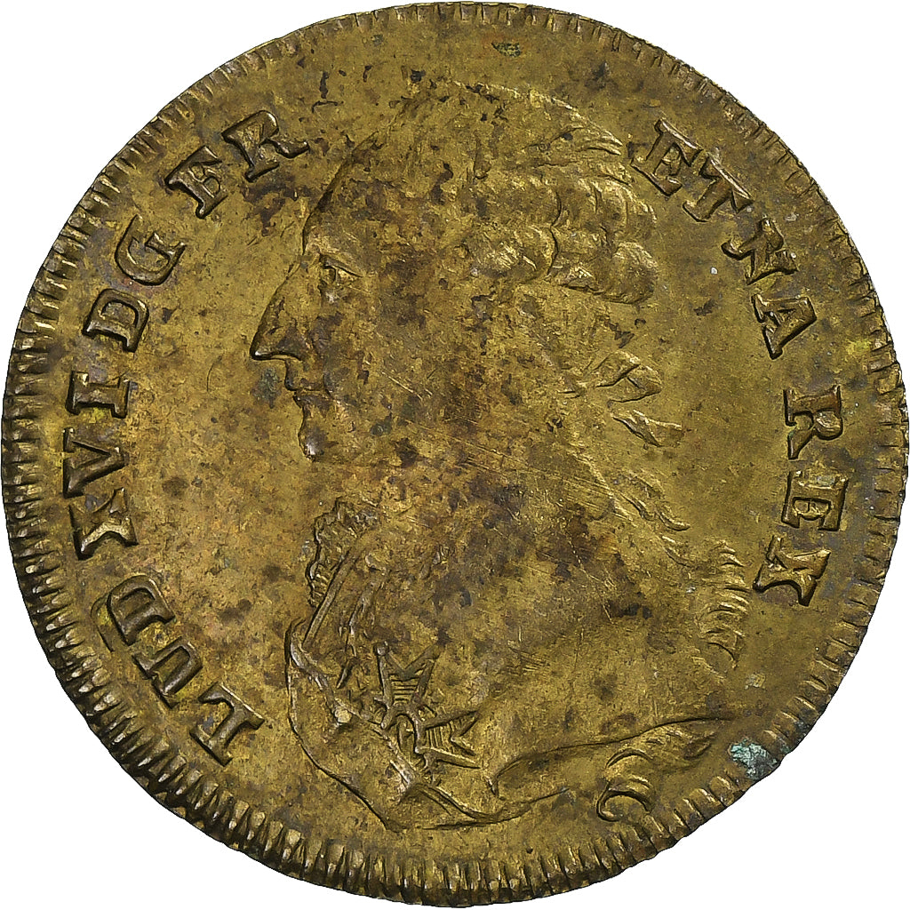 Francia, Nuremberg token, Louis XVI, Equestrian statue in Bordeaux, 1776