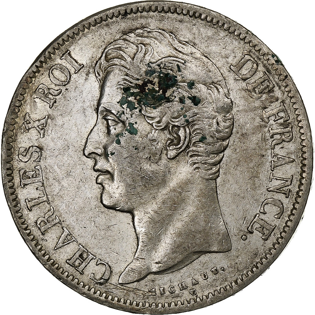 Frankreich, Charles X, 5 Francs, 1829, Rouen, Silber, SS+, Gadoury:644
