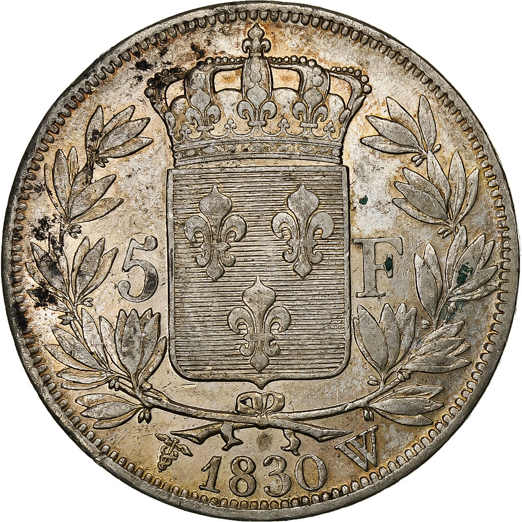 Frankreich, Charles X, 5 Francs, 1830, Lille, Silber, SS, Gadoury:644