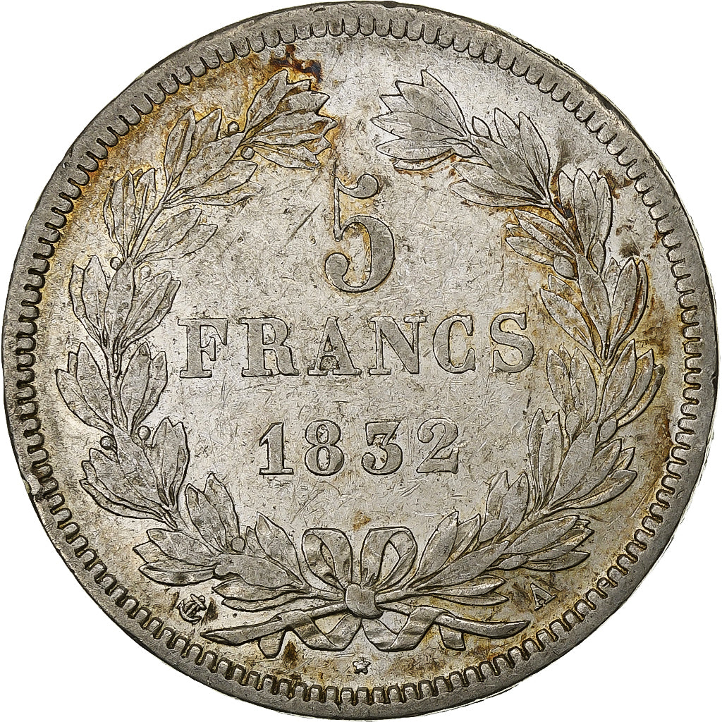 Francia, Louis-Philippe I, 5 Francs, 1832, Paris, Plata, MBC+