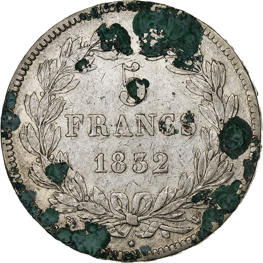 Francia, Louis-Philippe I, 5 Francs, 1832, Lille, Plata, MBC+