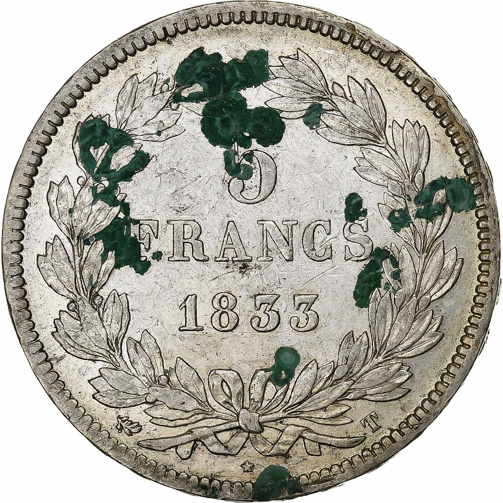 Francja, Louis-Philippe I, 5 Francs, 1833, Nantes, Srebro, AU(50-53)