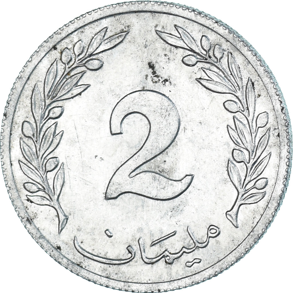 Munten, Tunisië, 2 Millim, 1960