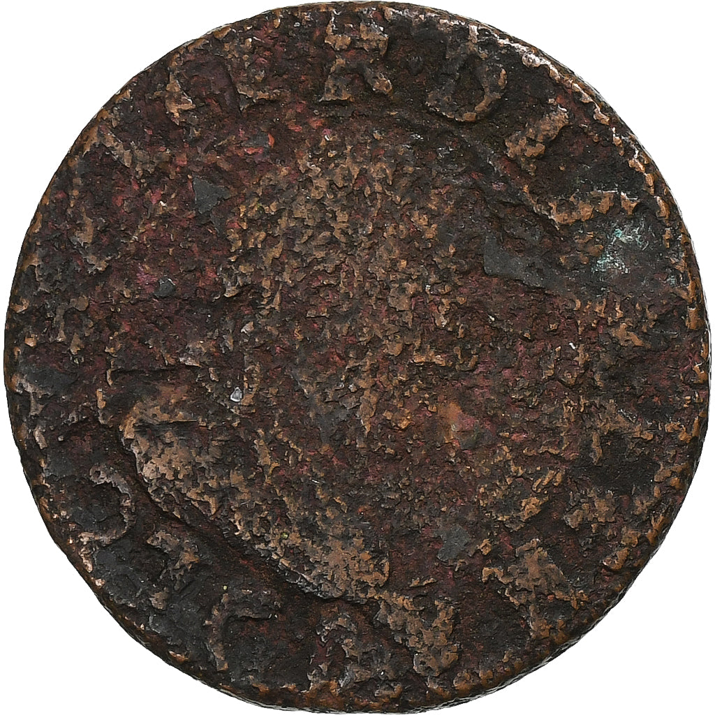 Francia, Louis XIII, Double Tournois, 1626, Poitiers, Cobre, BC
