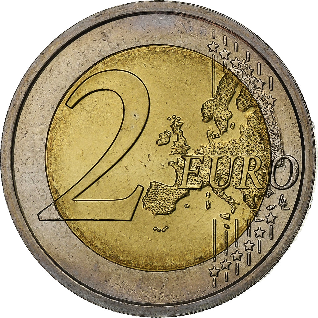 Italy, 2 Euro, Human Rights, 2008, Rome, Bi-Metallic, MS(63)