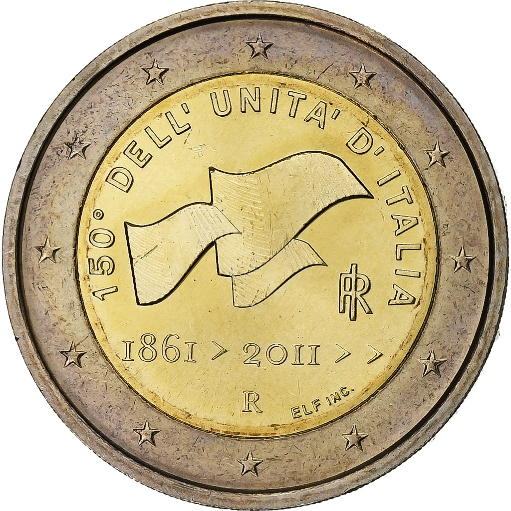Italy, 2 Euro, 150th Anniversary - Italian Unification, 2011, Rome, Bi-Metallic