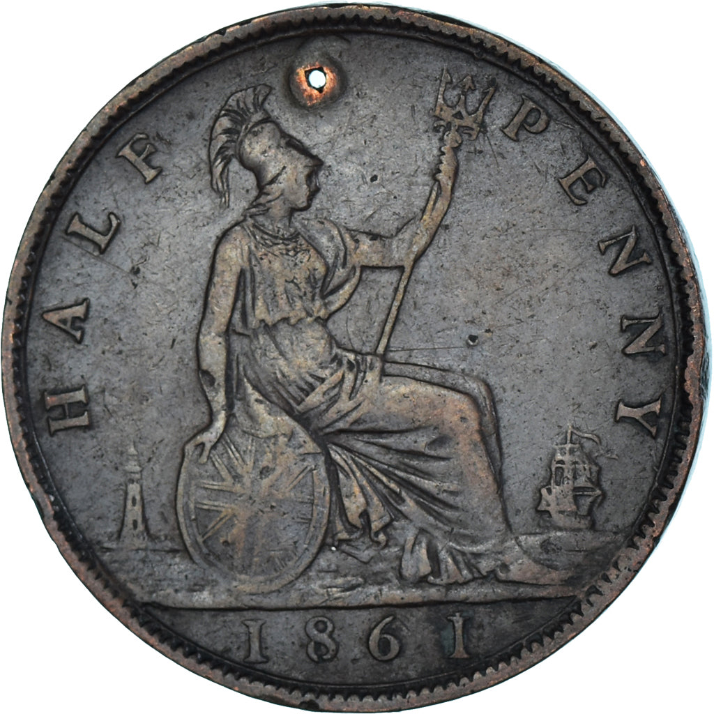 Moneda, Gran Bretaña, 1/2 Penny, 1861