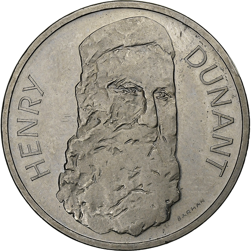 Svizzera, 5 Francs, Henry Dunant, 1978, Bern, Rame-nichel, SPL