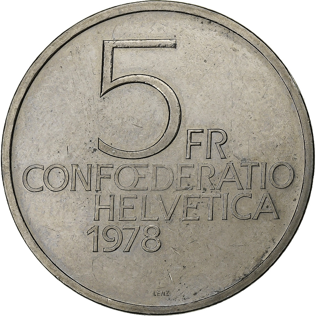 Svizzera, 5 Francs, Henry Dunant, 1978, Bern, Rame-nichel, SPL