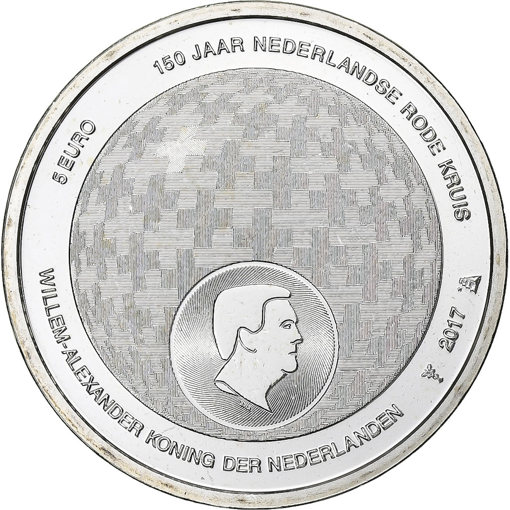 Países Bajos, Willem-Alexander, 5 Euro, Dutch Red Cross, 2017, Utrecht, Plata