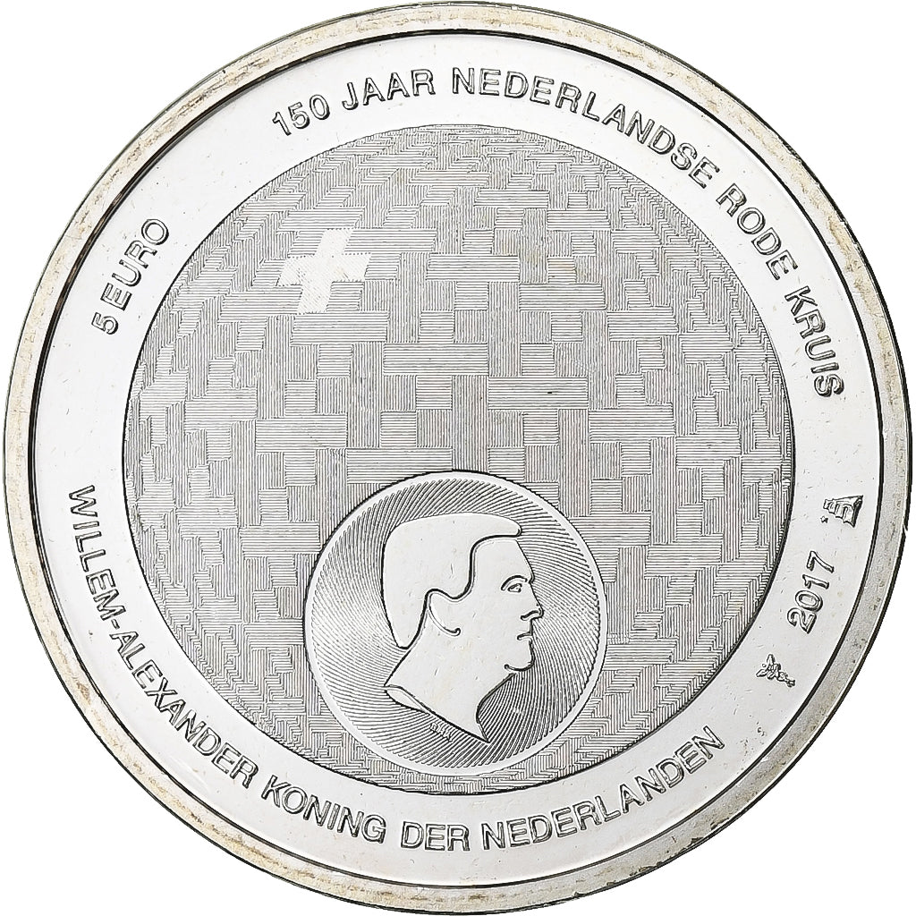 Países Bajos, Willem-Alexander, 5 Euro, Dutch Red Cross, 2017, Utrecht, Plata
