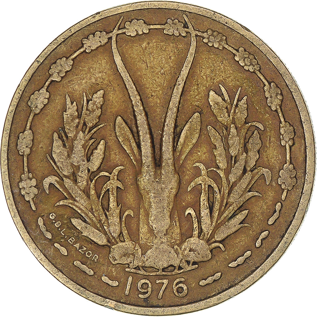 Moneda, Estados del África Occidental, 25 Francs, 1976