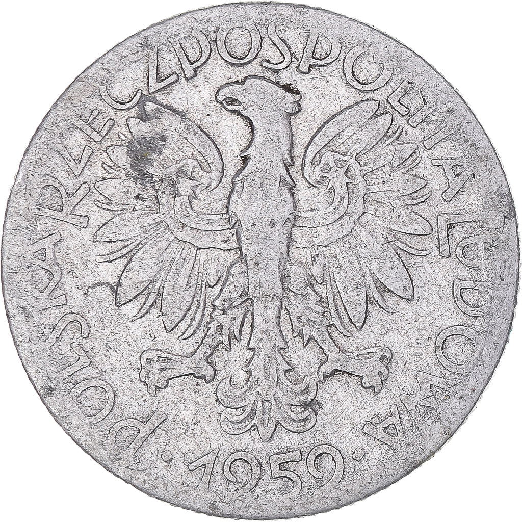 Münze, Polen, 5 Zlotych, 1959