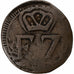 République Dominicaine, Ferdinand VII, 1/4 Réal, 1813, Cuivre, B+