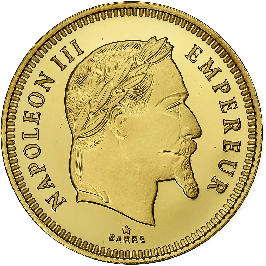 Frankreich, Medaille, Reproduction de la 100 Francs Or Napoléon III 1861, Gold