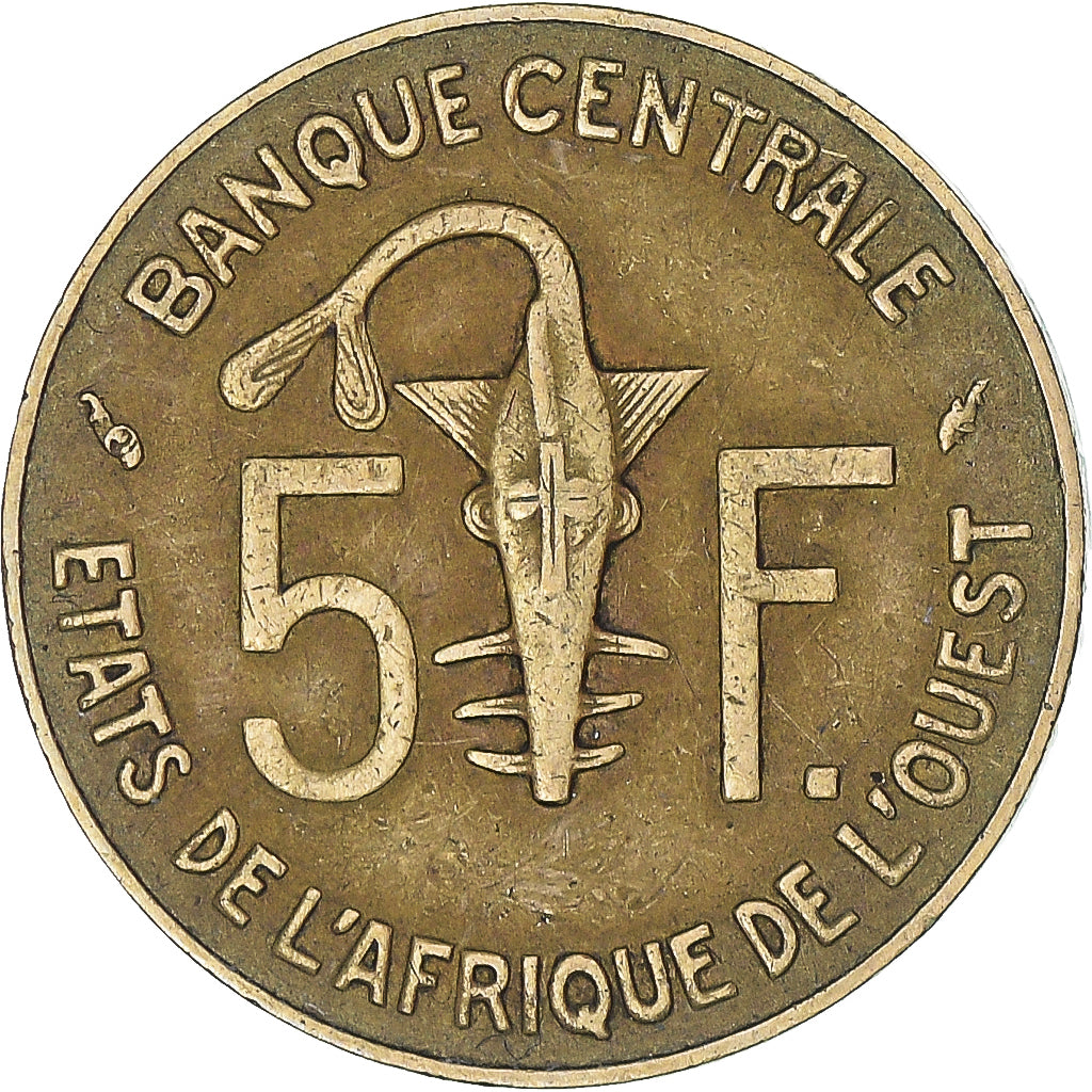 Moneta, Stati dell'Africa occidentale, 5 Francs, 1985