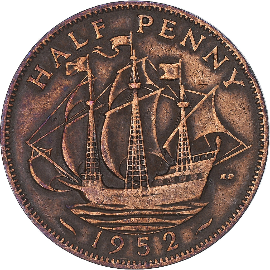 Moneta, Wielka Brytania, 1/2 Penny, 1952