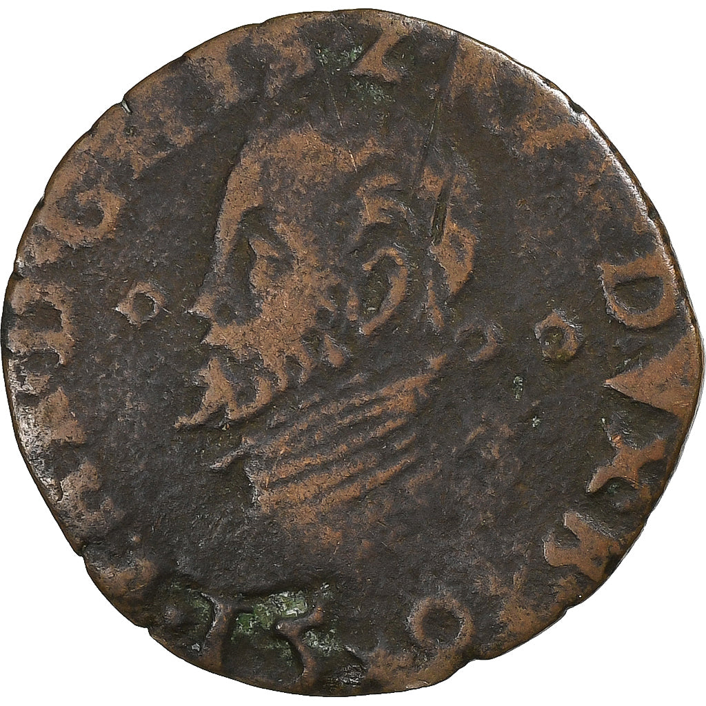 Spanish Netherlands, Duchy of Brabant, Philippe II, 1/2 Liard, 1593, Maastricht