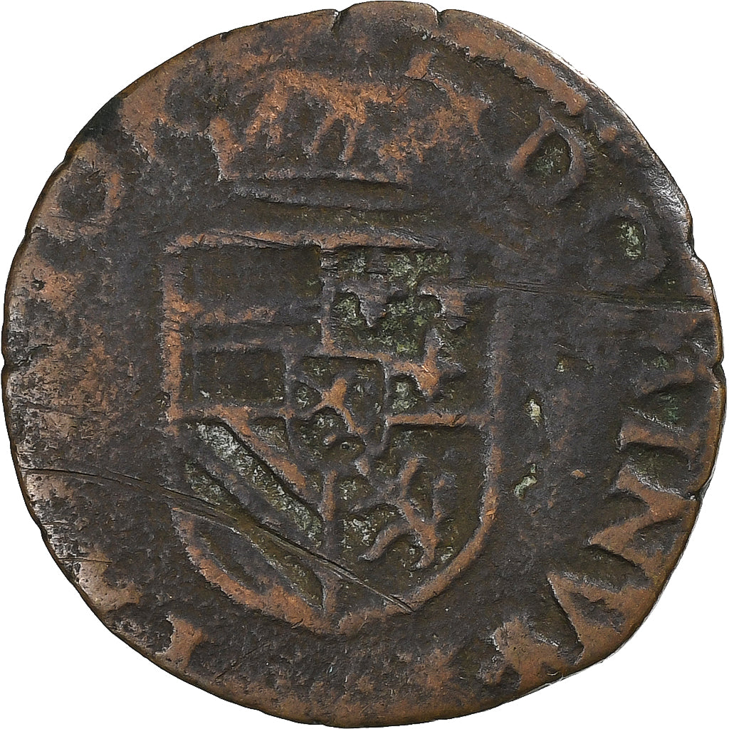 Spanish Netherlands, Duchy of Brabant, Philippe II, 1/2 Liard, 1593, Maastricht