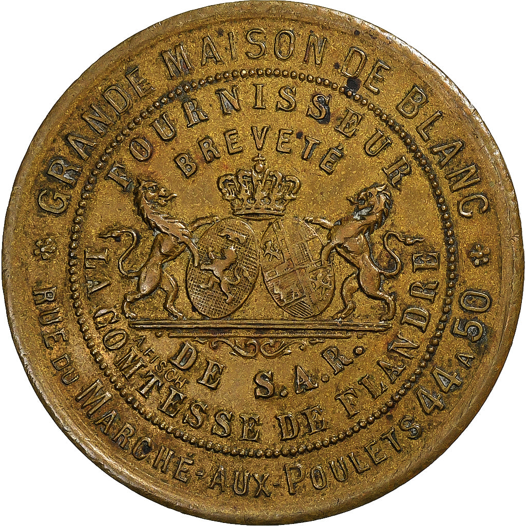 França, Advertising Token, Fabrique de rideaux brodés à St-Gall, Latão