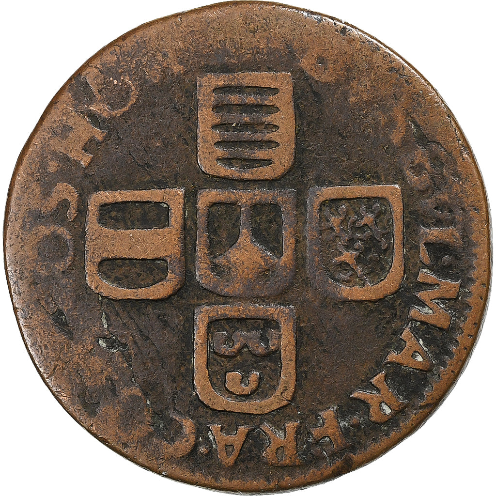 Prince-Bishopric of Liège, John Louis, Liard, 1691-1693, Liege, Copper