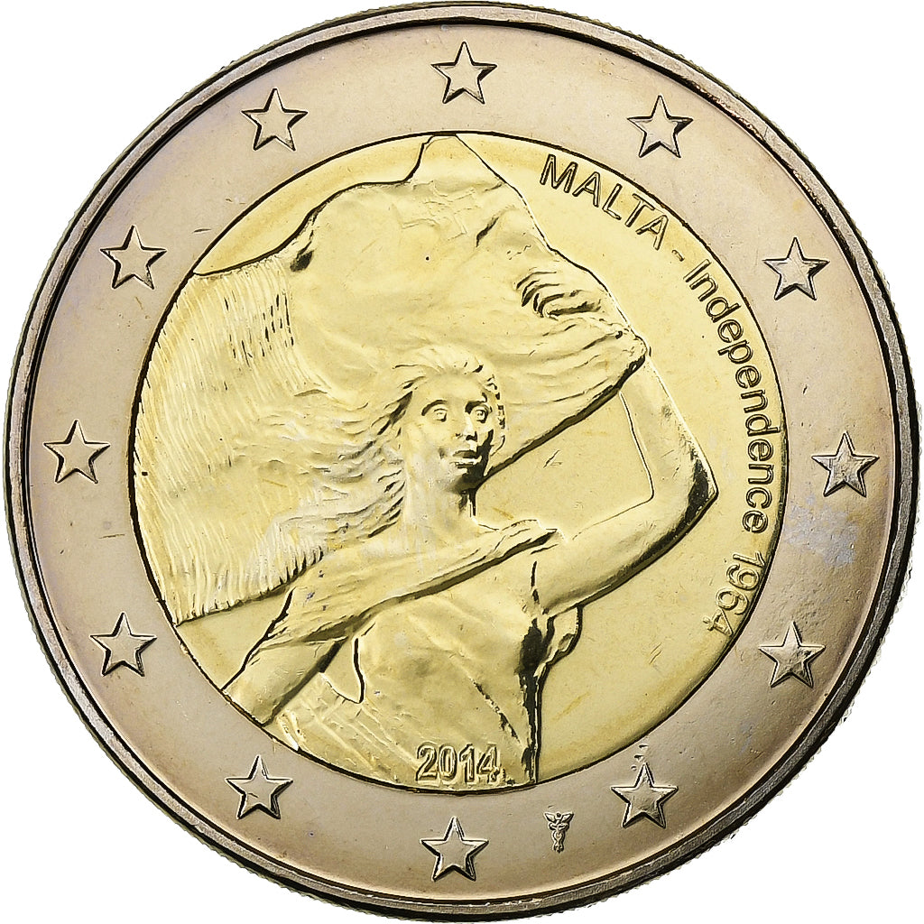 Malta, 2 Euro, Independence, 2014, Utrecht, Bi-Metallic, MS(63)