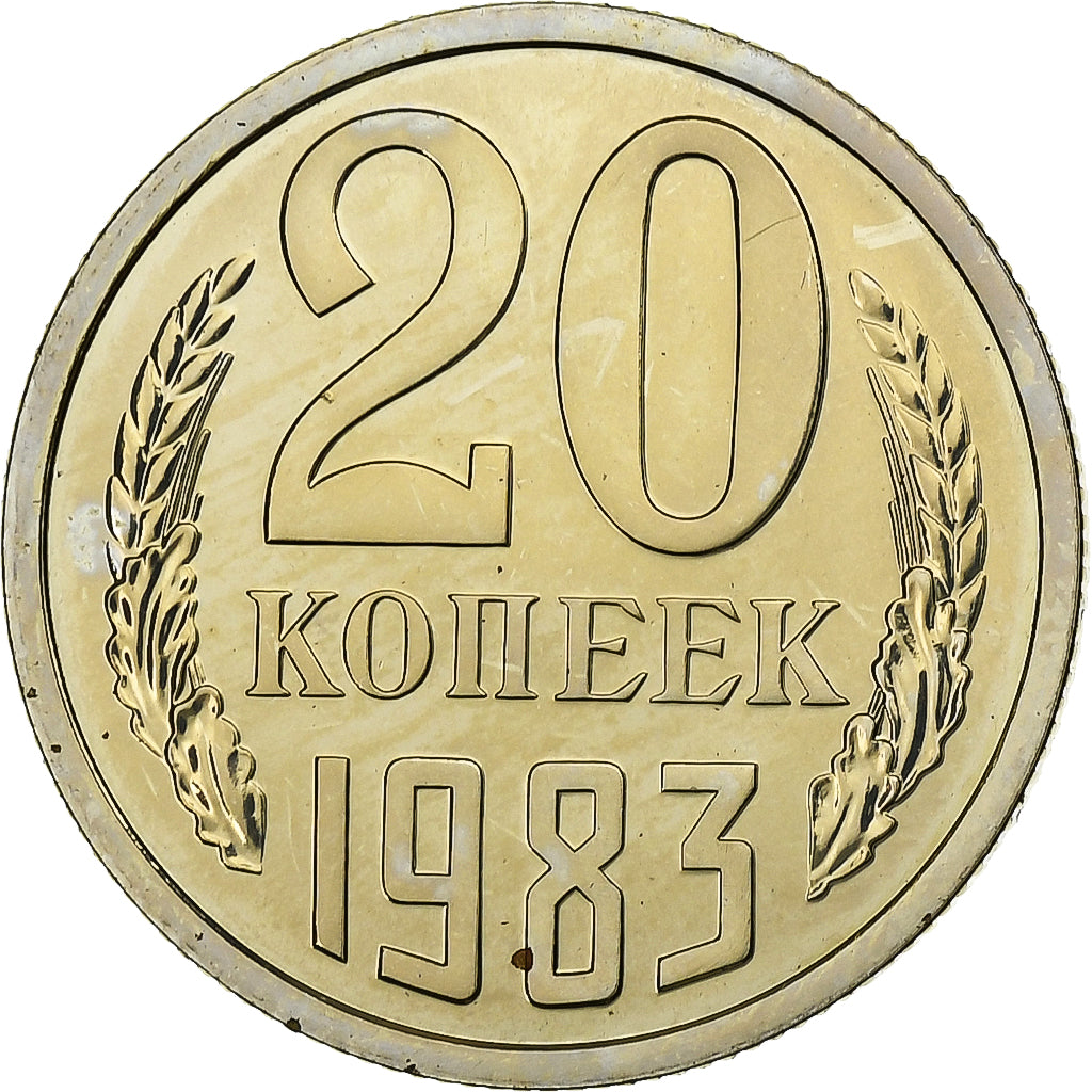 Rússia, 20 Kopeks, 1983, Cobre-Níquel-Zinco, MS(63)