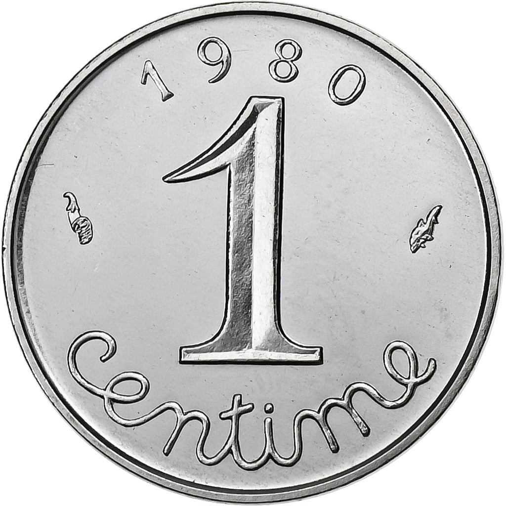 France, Centime, Épi, 1980, MDP, série FDC, Stainless Steel, MS(65-70)
