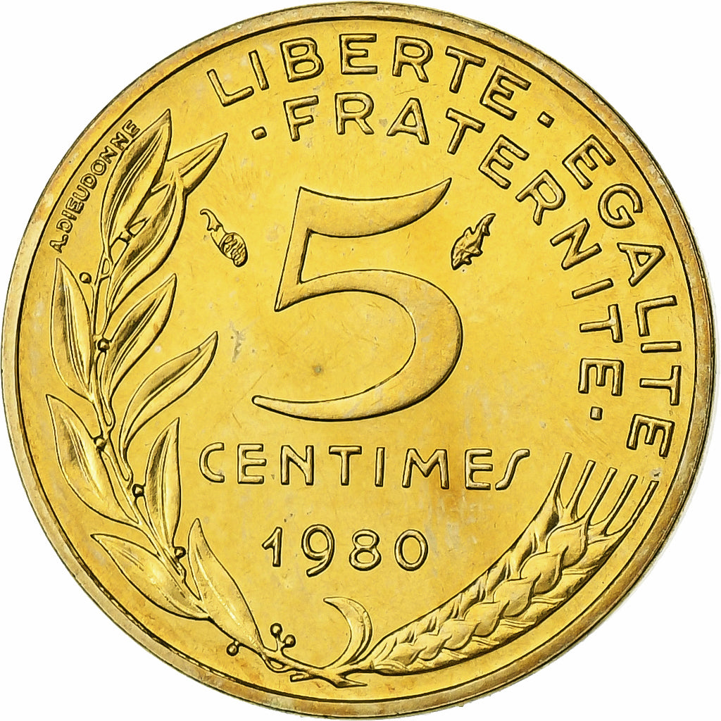 France, 5 Centimes, Marianne, 1980, MDP, série FDC, Bronze-Aluminium, MS(65-70)