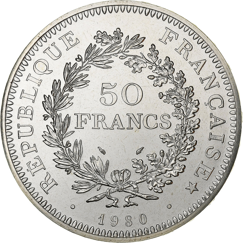 Francia, 50 Francs, Hercule, 1980, MDP, série FDC, Argento, FDC