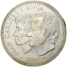 Spain, Juan Carlos I, 2000 Pesetas, 2001, Madrid, Last issue, Silver, MS(65-70)