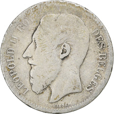 Belgium, Leopold II, 2 Francs, 1868, Brussels, Silver, F(12-15)