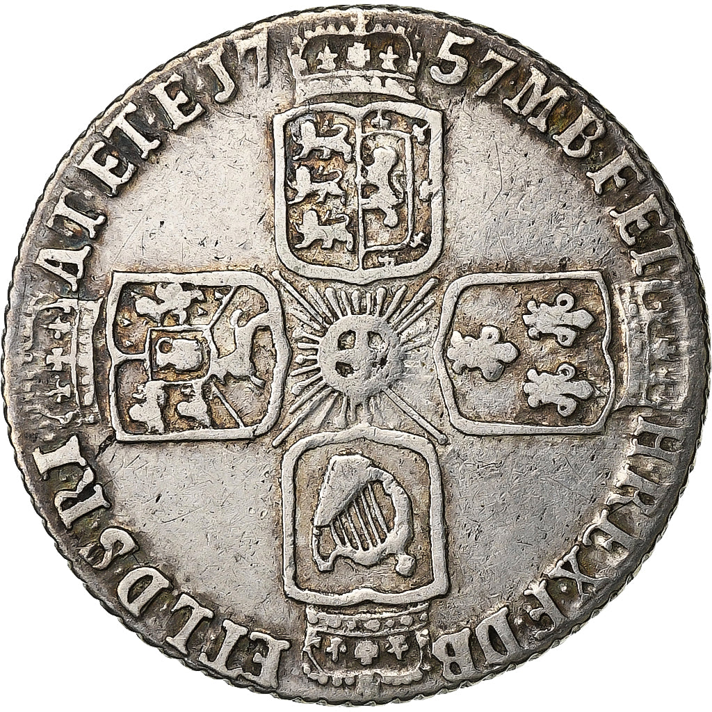 Gran Bretagna, George II, 6 Pence, 1757, Argento, BB